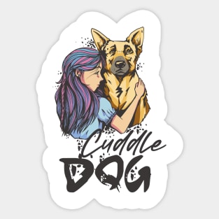 Dog Cuddle Time Sticker